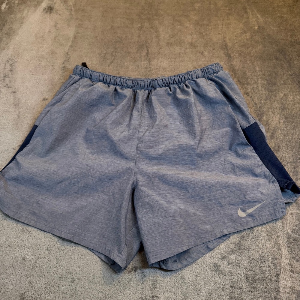 Nike‎ Dri Fit Running Shorts Womens Medium Blue Heathered Lightweight Pockets